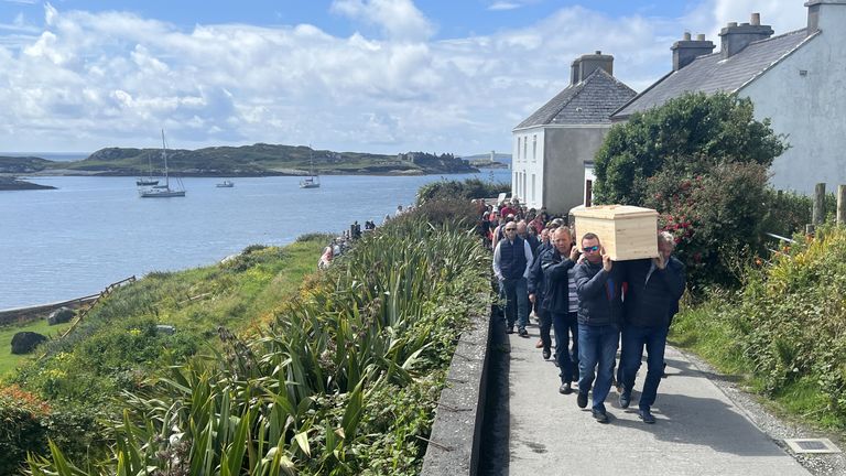 The skulls were placed into a bespoke coffin