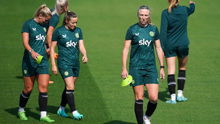 The Republic of Ireland team training before the Women's World Cup