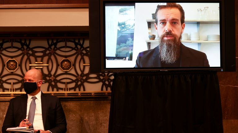 Dorsey gives evidence to Congress via videolink in 2020
