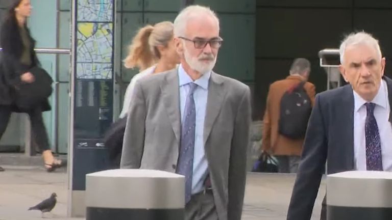 Julian Bennett (left) arrives at a misconduct hearing in central London