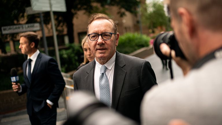 Actor Kevin Spacey leaves Southwark Crown Court, London, where he is charged with three counts of indecent assault, seven counts of sexual assault, one count of causing a person to engage in sexual activity without consent, and one count of causing a person to engage in penetrative sexual activity without consent between 2001 and 2013. Picture date: Thursday July 13, 2023.


