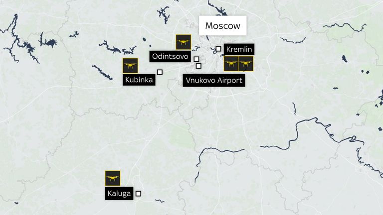 俄罗斯声称乌克兰在莫斯科及其周边地区发射了五架无人机
