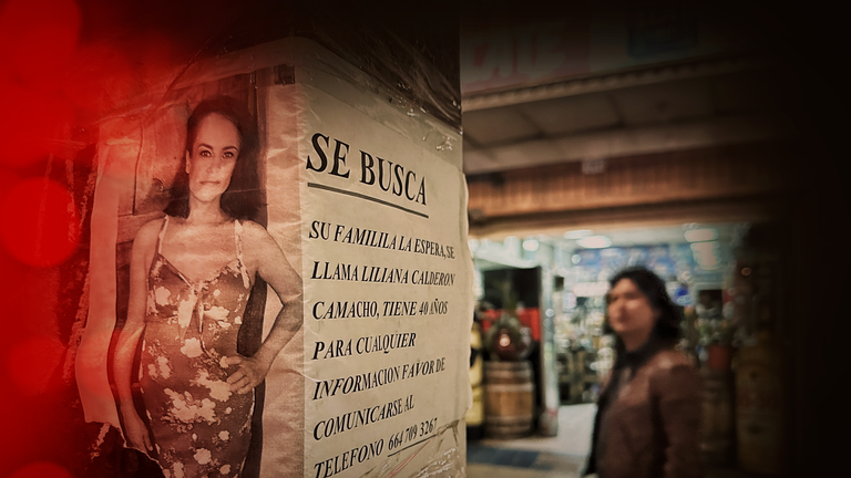 A missing poster in Tijuana's red-light district