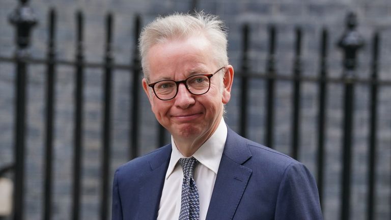 Secretary of State for Levelling Up, Housing and Communities Michael Gove arrives in Downing Street, London