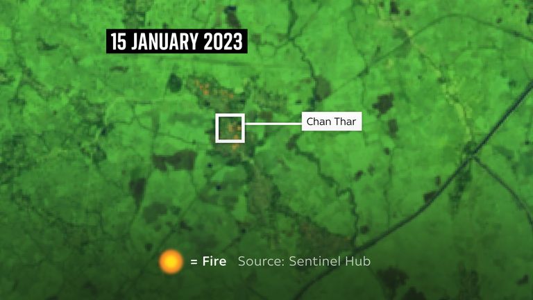 Fires were detected in this satellite image from 15 January 2023