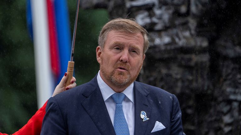 Dutch King Willem-Alexander speaks at an event to commemorate the anniversary of the abolition of slavery by the Netherlands, in Amsterdam, Netherlands, Saturday, July 1, 2023. The king apologised for the royal house&#39;s role in slavery and asked for forgiveness. Peter Dejong/Pool via REUTERS
