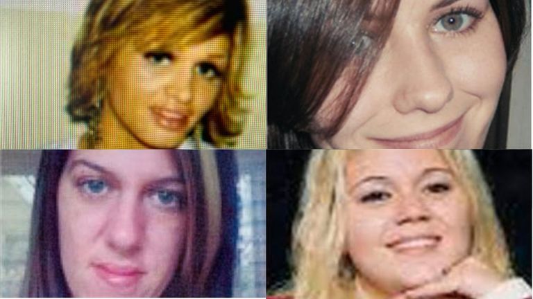 (L-R) Shannan Gilbert, Maureen Brainard-Barnes, Amber Lynn Costello and Megan Waterman. Pic: Suffolk County Police 