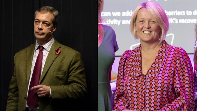 Nigel Farage and Dame Alison Rose