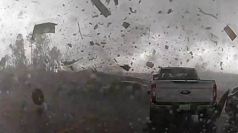 Dashcam Footage Captures Moment EF-3 Tornado Rips Through North Carolina Pfizer Facility