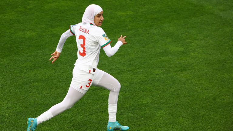 Nouhaila Benzina: Morocco defender becomes first player to wear hijab at World Cup