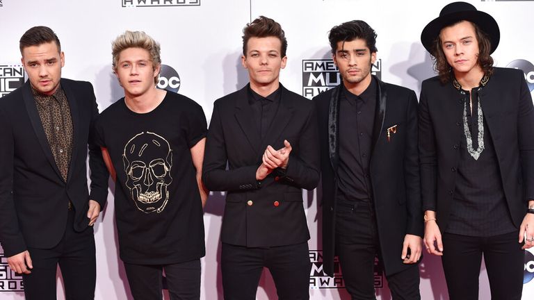 Liam Payne, from left, Niall Horan, Louis Tomlinson, Zayn Malik and Harry Styles of boyband One Direction. Pic: AP
