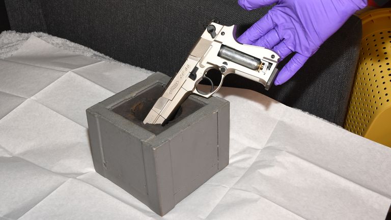 Operation Mille: Officers seized 20 firearms during the series of co-ordinated raids, aimed at unearthing and disrupting organised crime groups (OCGs) across England and Wales. Picture: National Police Chiefs&#39; Council.