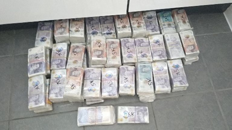 Operation Mille: Officers seized £636,000 in cash during the series of co-ordinated raids, aimed at unearthing and disrupting organised crime groups (OCGs) across England and Wales. Picture: National Police Chiefs&#39; Council.