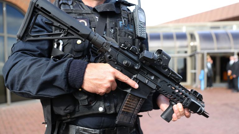 File photo dated 16/9/2017 of an armed police officer on patrol. The huge counter-terrorism effort is placing an unsustainable strain on Britain&#39;s wider policing service, one of the country&#39;s most senior officers warns on Friday.