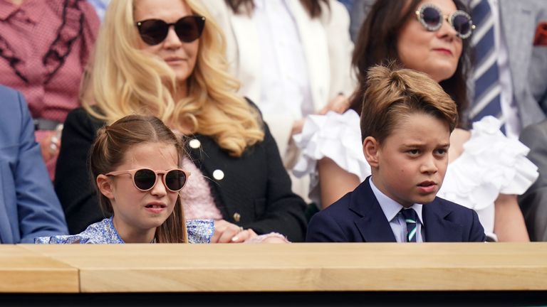 Prince George and Princess Charlotte watched the men&#39;s singles final at Wimbledon last Sunday