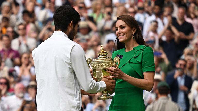 The Princess of Wales presents the trophy