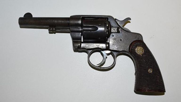 The revolver used by De Zoysa to shoot Sgt Ratana 