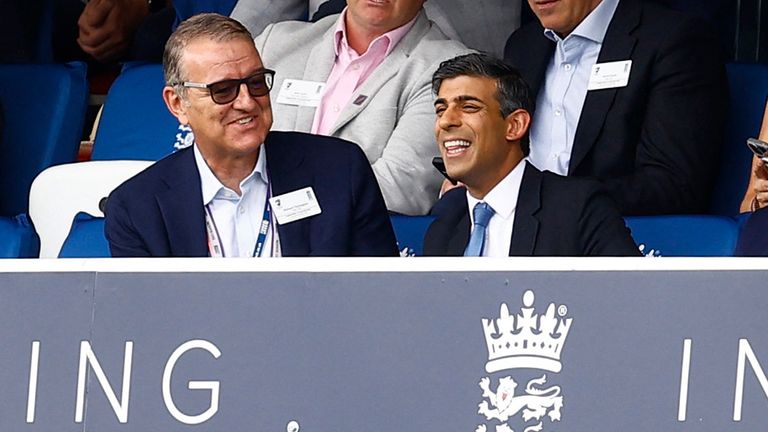 Rishi Sunak is pictured in the stands at Lord&#39;s on the fourth day of the second test