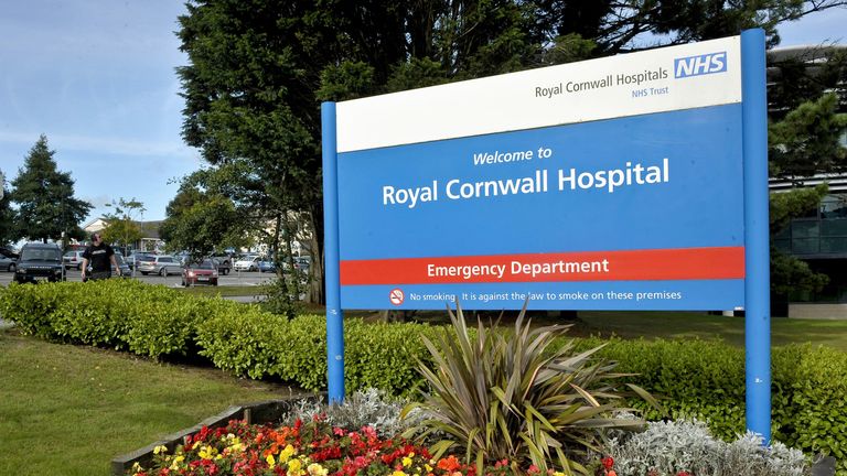 A general view of the Royal Cornwall Hospital in Truro 