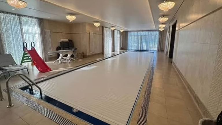 A swimming pool seen in Prigozhin&#39;s home. Pic: Izvestia