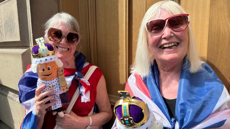 Janette Pollock and Liz Lindsay, from Edinburgh, watched the late Queen Elizabeth’s coronation when they were youngsters and were now making memories with the new King’s ceremony.