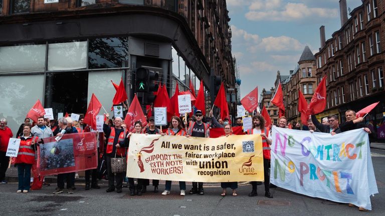 The 13th Note workers on strike. Pic: Unite Hospitality