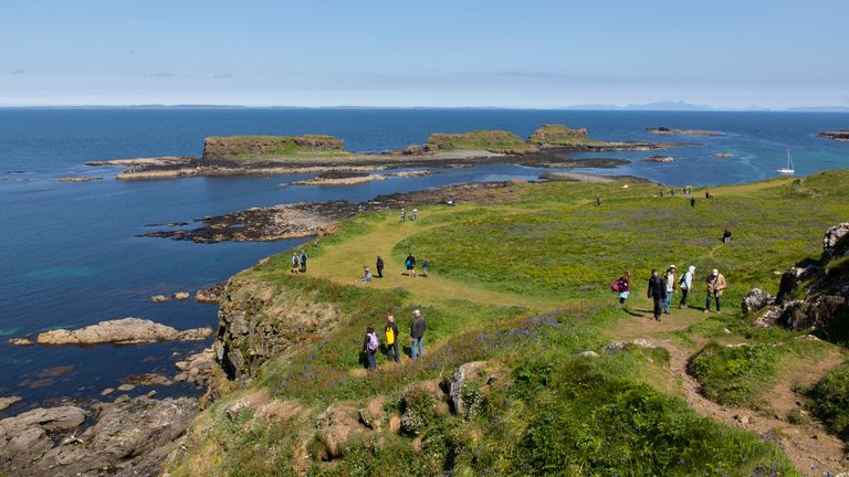 Visitors on Lunga. Pic: National Trust for Scotland