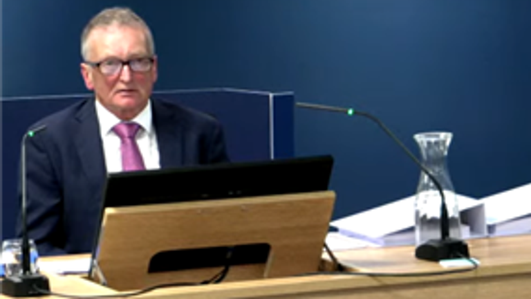 The Welsh government&#39;s chief medical officer, Sir Frank Atherton, giving evidence to the COVID inquiry. Pic date: 3 July 2023