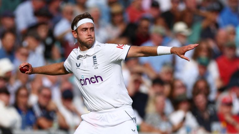 Cricket - Ashes - Fifth Test - England v Australia - The Oval, London, Britain - July 28, 2023 England&#39;s Stuart Broad in action Action Images via Reuters/Andrew Boyers