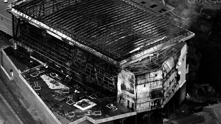 Summerland entertainment centre in Douglas, where at least 40 people died and many others were injured in a blaze in 1973