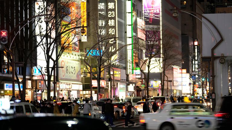 Sapporo şehrinde bulunan Susukino, kısa süreli 'aşk otelleri' ile ünlüdür.  Resim: AP 