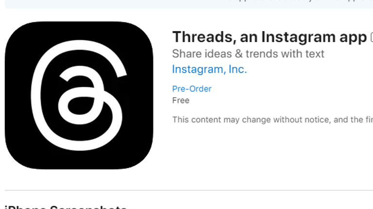 The Threads app is available to preorder Pic: Apple App Store