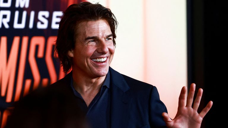 Tom Cruise at a New York premiere of Mission: Impossible - Dead Reckoning Part One