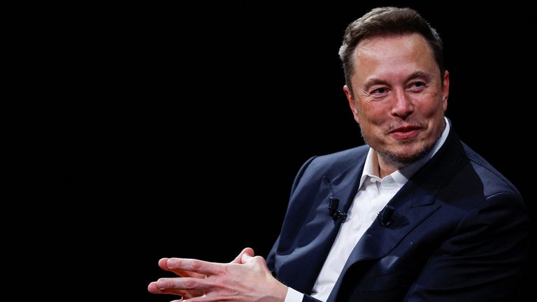 FILE PHOTO: Elon Musk, Chief Executive Officer of SpaceX and Tesla and owner of Twitter, gestures as he attends the Viva Technology conference dedicated to innovation and startups at the Porte de Versailles exhibition centre in Paris, France, June 16, 2023. REUTERS/Gonzalo Fuentes/File Photo