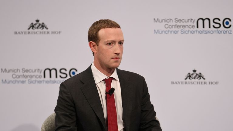 Facebook Chairman and CEO Mark Zuckerberg attends the annual Munich Security Conference in Germany, February 15, 2020. REUTERS/Andreas Gebert