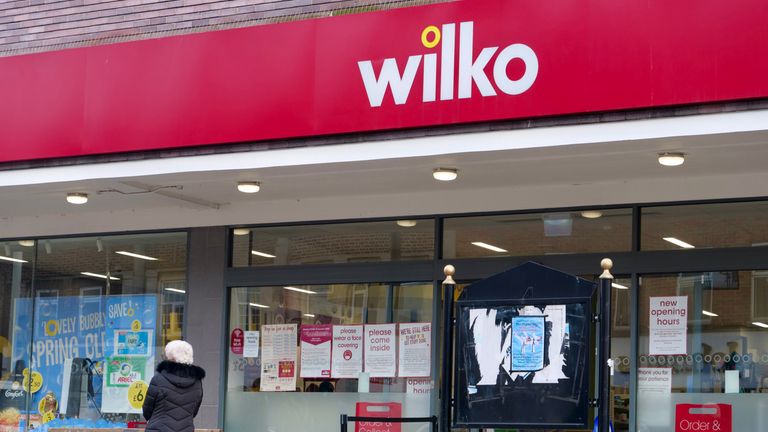London,UK- January 28,2021: The retail store of Wilko. Wilko is a British high-street retail chain which sells homewares and household goods.