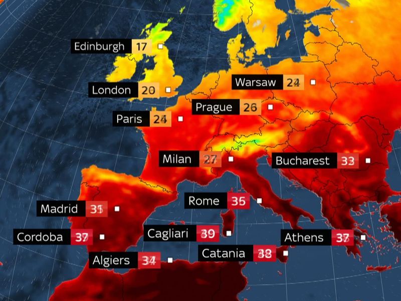 Europe heat wave by the numbers: Record-breaking temperatures