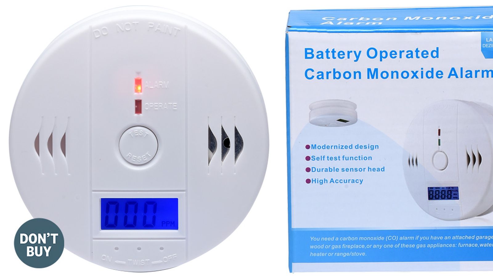 'Don't buy' Dangerous carbon monoxide alarms found on four major