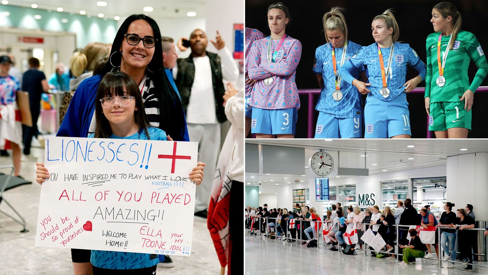 Лъвиците се завърнаха след поражение на Световното първенство - и разочароваха чакащите фенове, като направиха частен изход на летището