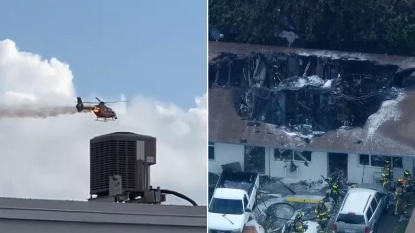 Two killed after helicopter crashes into apartment building in Florida