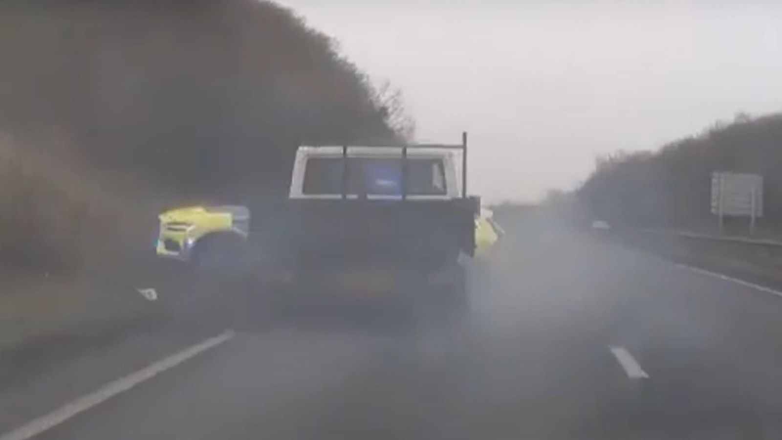 Driver jailed after police car rammed off road by tipper van | UK News ...
