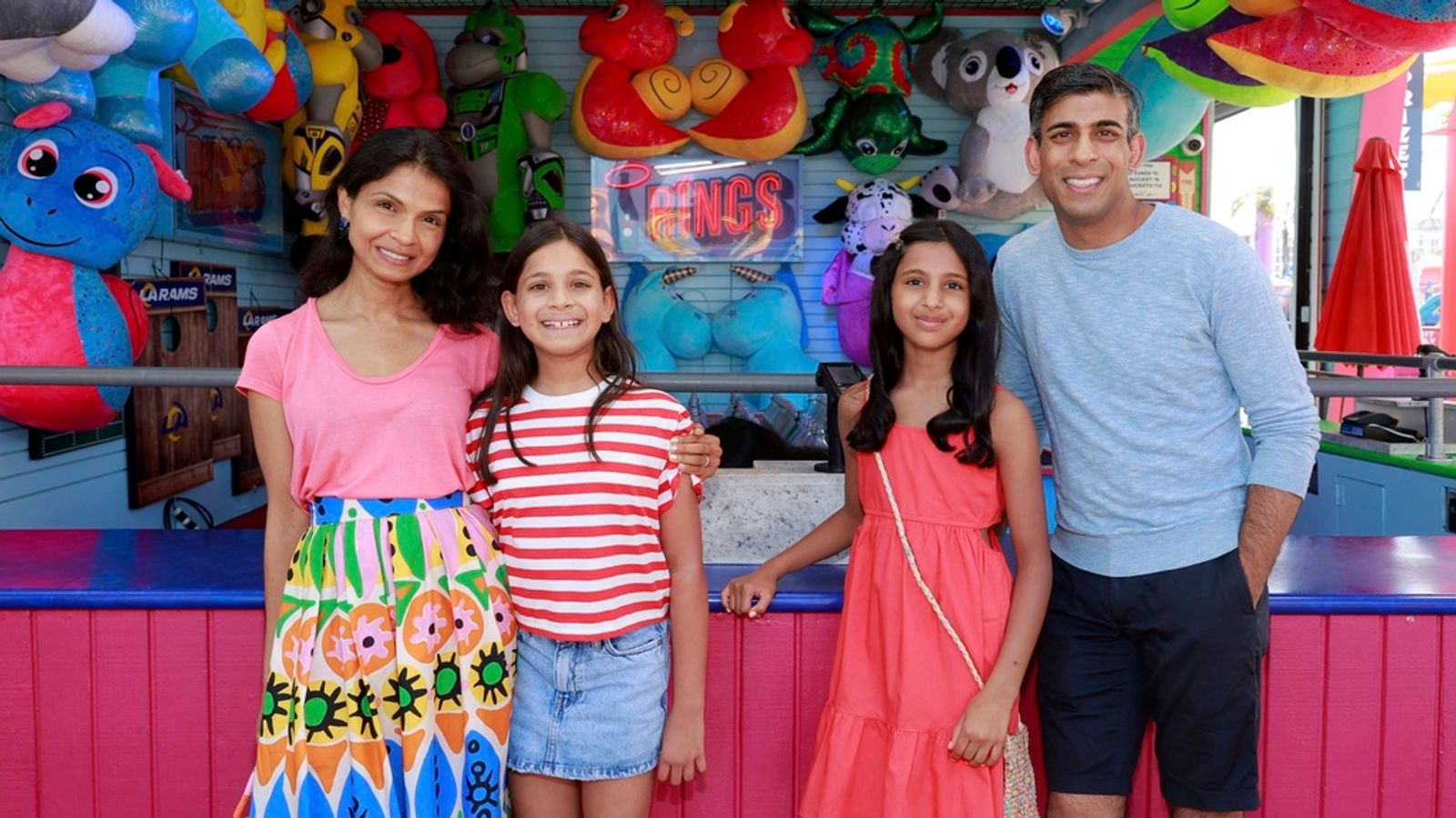 Rishi Sunak strolls along sun-soaked California pier with his family in holiday photos