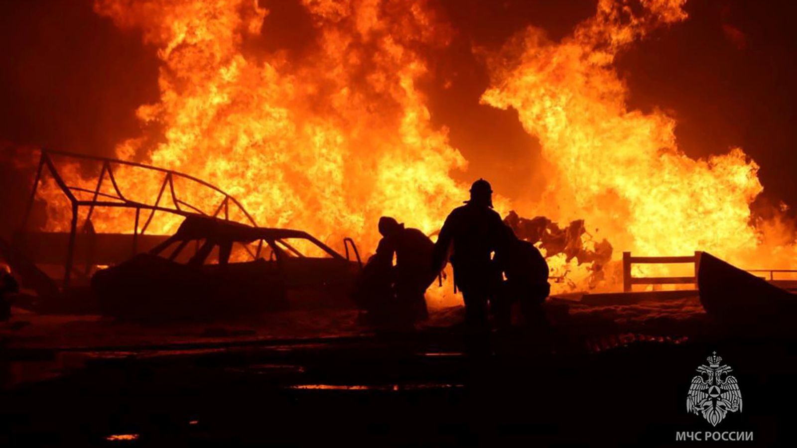 Fire at petrol station in Russia kills 30 including three children