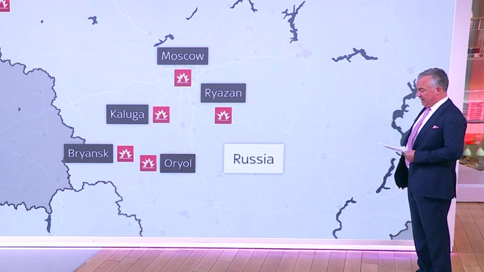 Wave of drone attacks on Russia World News Sky News