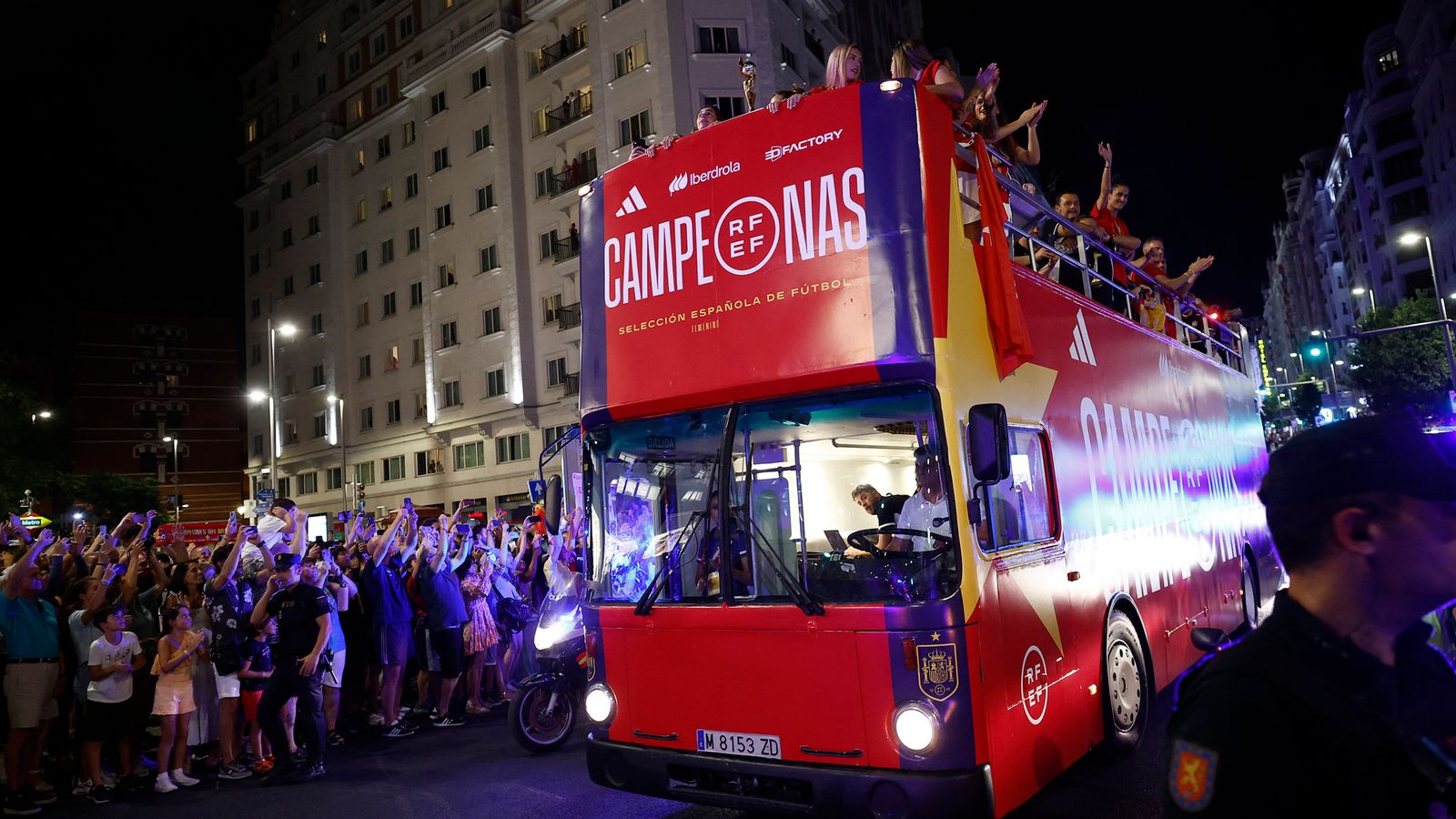 A hero's welcome: Spain's victorious Women's World Cup side parade trophy through Madrid
