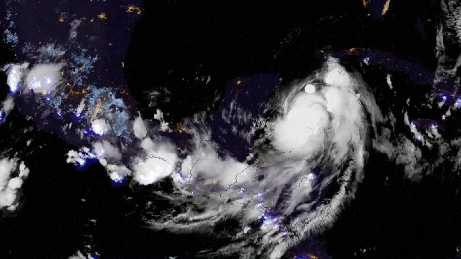 Storm Idalia Satellite images show lightning surrounding storm World