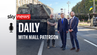 UK Energy Security Secretary Grant Shapps (centre) Minister of Energy of Ukraine German Galushchenko (right) and Deputy Minister of Energy of Ukraine Yaroslav Demchenkov (left) with destroyed and captured Russian military vehicles in Kyiv – Other 