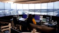 FILE PHOTO: A view of NATS air traffic control as London City Airport is set to become the first major international airport to operate a remote control tower, in Swanwick, Britain, April 28, 2021. REUTERS/Matthew Childs/File Photo