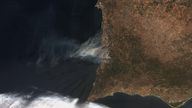 Satellite images of fires in Portugal