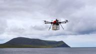 EMBARGOED TO 0001 TUESDAY AUGUST 1ST Undated handout photo issued by the Royal Mail of the UK&#39;s first drone delivery service launched in Orkney to provide locals with their mail. Issue date: Tuesday August 1, 2023.